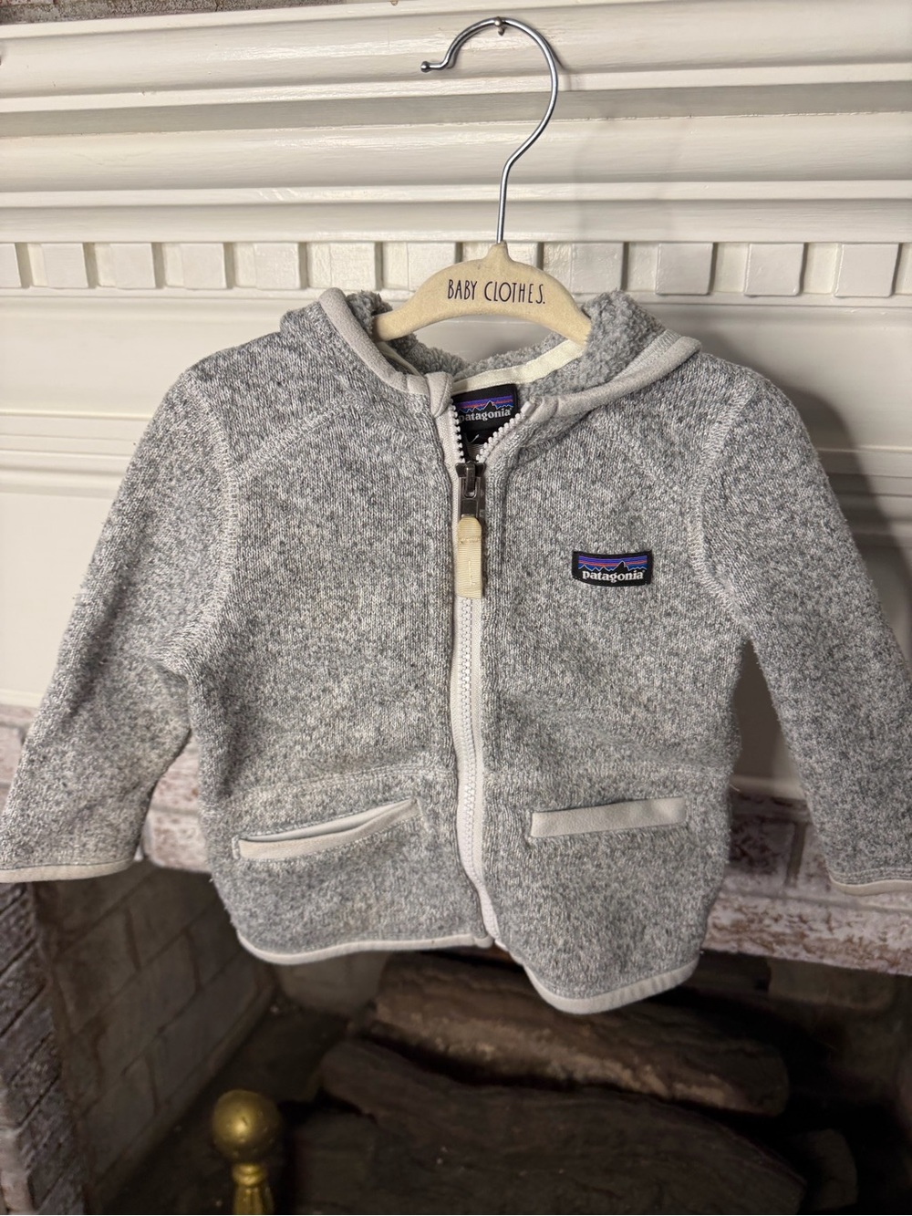 Patagonia Baby Better Sweater Fleece Hoodie Gray Full Zip 12m